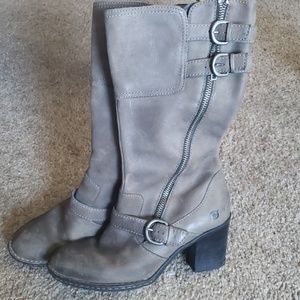 Grey heeled Born boots size 9